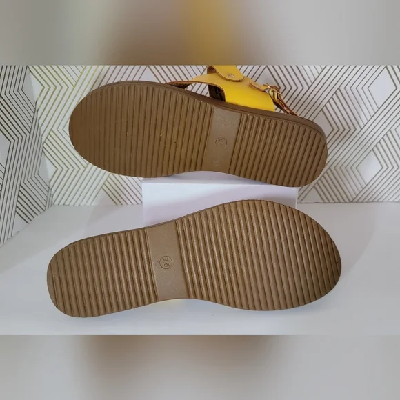 C.L. by Chinese Laundry Golden Yellow Flat Sandals - Picture 2 of 4